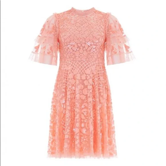chinese dress ladies Princess Polly Women's Aubriella Lace Long Sleeve Minidress - White main image 1